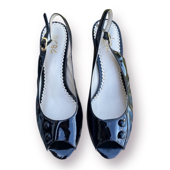 BCBG Paris Patent Sling Back Heels Size 8.5 - Picture 4 of 10